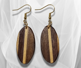 Artisanal Allure: Oval Inlay Wood Earrings – Handcrafted Sophistication for a Timelessly Stylish Statement.