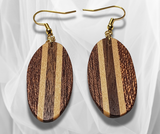 Artisanal Elegance: Oval Inlay Wood Earrings – Handcrafted Statement Jewelry for a Timeless and Unique Style.