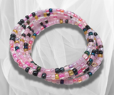 Chic Contrast: Pink and Black Glass Bead Wire Wrap Bracelet – Handcrafted Elegance for a Stylish and Vibrant Statement.