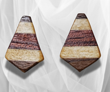 Dazzling Details: Diamond Inlay Wood Post Earrings – Handcrafted Elegance with Intricate Diamond Accents for a Timeless Touch!