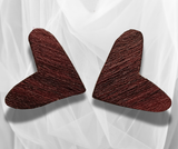 Shop Unique Fashion: Heart, Funky Style, Purple Heart Wood Post Earrings – Handcrafted Artistry for Expressive Elegance!