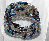 Sparkling Radiance: Multi-Sparkle Glass Bead Wire Wrap Bracelet – Handcrafted Elegance for a Dazzling and Stylish Statement.