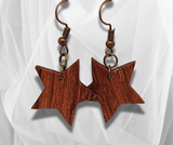 Starry Night Elegance: Star Walnut Wood Earrings – Handcrafted Artistry for a Celestial and Timeless Statement.