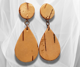 Nature's Elegance: Teardrop Birch Bark Post Earrings – Handcrafted Artistry for a Distinctive and Timeless Style.-3 styles