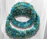 Turquoise Harmony: Parent and Child Turquoise Bead Wire Wrap Bracelets – Handcrafted Elegance for a Stylish and Bonded Statement.