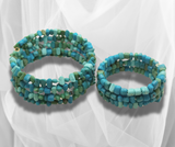 Turquoise Harmony: Parent and Child Turquoise Bead Wire Wrap Bracelets – Handcrafted Elegance for a Stylish and Bonded Statement.