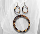 Adorable Fall-Themed Jewelry Set: Handcrafted Beaded Bracelet & Earrings in Autumn Colors