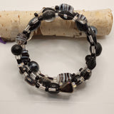 Chic and Timeless: Black and White Glass Bead Bracelet