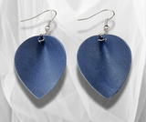 Blue Leather Pinch Earrings – Stylish, Lightweight & Unique