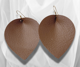 Camel Tan Leather Pinch Earrings – Lightweight, Stylish & Versatile