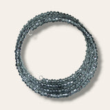 Sleek Sophistication: Dark Gray Glass Bead Wire Wrap Bracelet – Contemporary Elegance for Effortless Style!