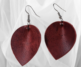 Deep Red Leather Pinch Earrings – Bold, Lightweight & Boho-Chic