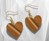 Heartfelt Artistry: Exquisite Heart Inlay Wood Earrings – Handcrafted Elegance for Timeless and Romantic Style Statements!