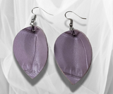 Lavender Leather Pinch Earrings – Lightweight, Stylish & Elegant