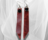 Handmade Long Red Leather Earrings – Lightweight, Stylish & Perfect for Any Occasion! ❤️✨