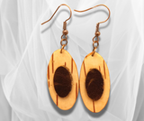 Rustic Elegance Redefined: Oval Birch Bark Earrings with Brown Leather Patch – Handcrafted Nature-inspired Accessories for a Distinctive and Earthy Style.