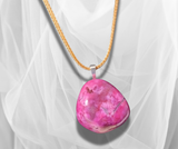 Pink Crackle Stone Necklace – Bold and Beautiful