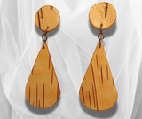 Nature's Elegance: Teardrop Birch Bark Post Earrings – Handcrafted Artistry for a Distinctive and Timeless Style.-3 styles