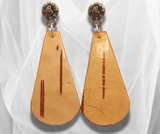 Nature's Elegance: Teardrop Birch Bark Post Earrings – Handcrafted Artistry for a Distinctive and Timeless Style.-3 styles