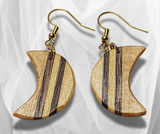 Mystical Beauty: Crescent Moon Inlay Wood Earrings – Handcrafted Lunar Jewelry for a Stylish and Symbolic Statement.