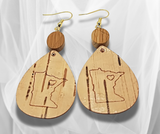 Minnesota Love Elegance: Teardrop Birch Bark Earrings with Bead Accents – Handcrafted Statement Jewelry for Local Style Enthusiasts. Shop Now!