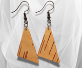 Natural Edges: Triangle Birch Bark Earrings – Handcrafted Artistry for a Distinctive and Nature-Inspired Style. -3 styles