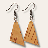 Natural Edges: Triangle Birch Bark Earrings – Handcrafted Artistry for a Distinctive and Nature-Inspired Style. -3 styles