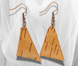 Natural Edges: Triangle Birch Bark Earrings – Handcrafted Artistry for a Distinctive and Nature-Inspired Style. -3 styles