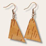 Natural Edges: Triangle Birch Bark Earrings – Handcrafted Artistry for a Distinctive and Nature-Inspired Style. -3 styles