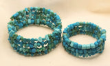 turquoise bead parent and child wire wrap  bracelets