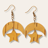 The moon and the stars birch bark earrings