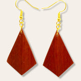 kite shaped bloodwood earrings