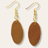 oval wood earrings