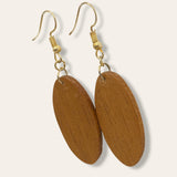 oval wood earrings