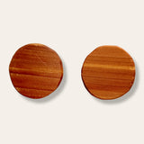 round one inch cedar wood earrings